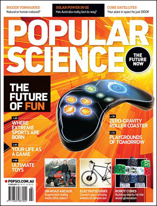 OutRun featured on cover of Popular Science (Feb 2012, Australian Edition)