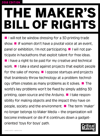 The Makers Bill of Rights: 2018 Edition