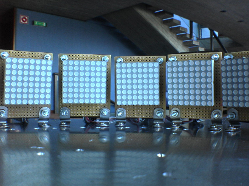 partially assembled robot: LED panels