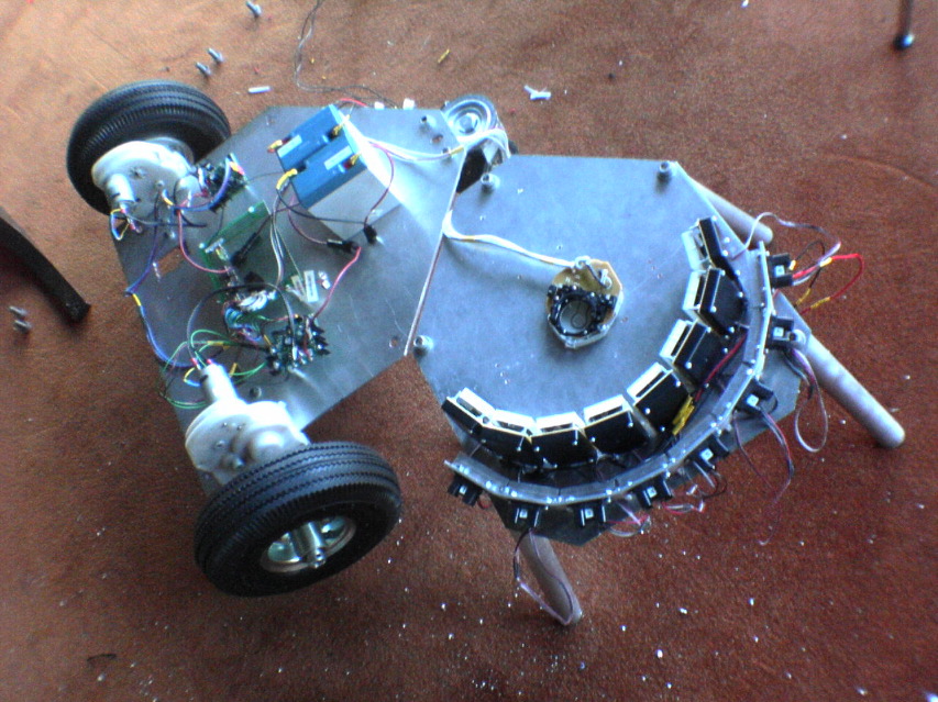 roachbot 3 with top layer removed for servicing