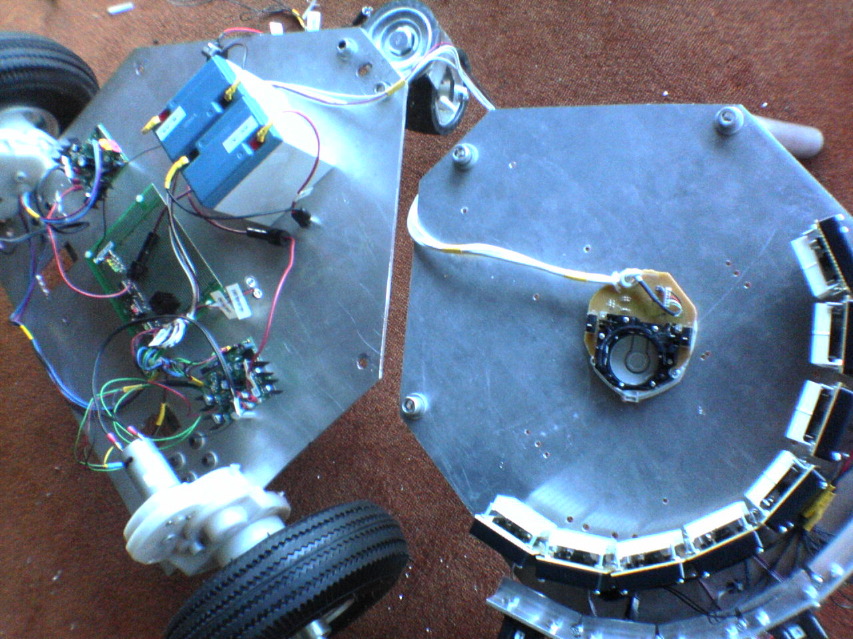 roachbot 3 with top layer removed for servicing
