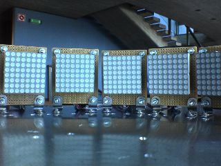 partially assembled robot: LED panels