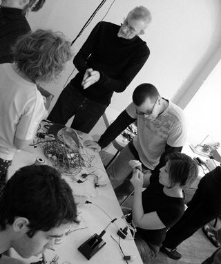 Dorkbot SoCal 11 Photo - Soldering Workshop with Garnet Hertz and Tom Jennings - Photo by Jason Brown